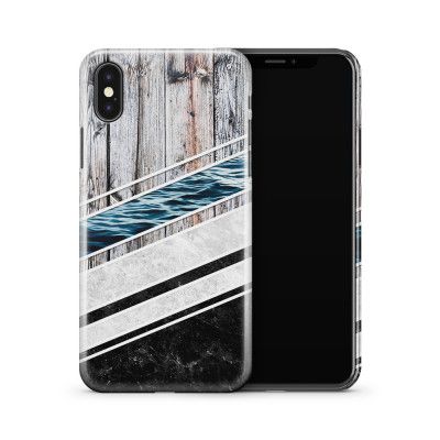 Skal till Apple iPhone X - MarbleWood river-stripe