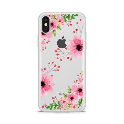Skal till Apple iPhone X - Pink Flowers