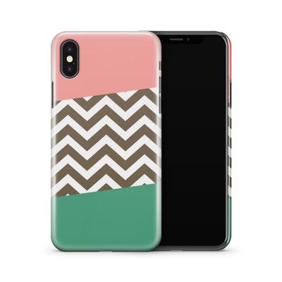 Skal till Apple iPhone X - Ränder - Mörkgrön/Rosa