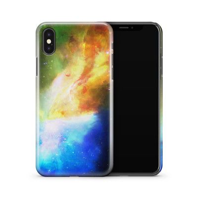 Skal till Apple iPhone X - Rymden - Gul/Blå