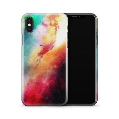 Skal till Apple iPhone X - Rymden - Orange/Blå