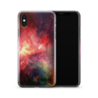 Skal till Apple iPhone X - Rymden - Röd/Svart