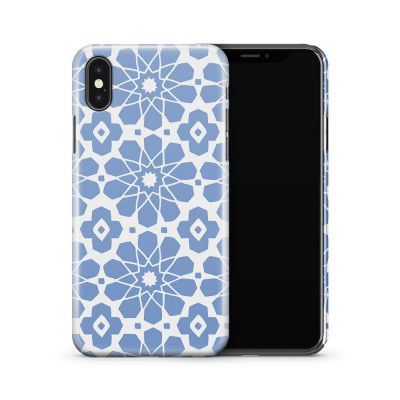 Skal till Apple iPhone X - Wood ränder - Mörkblå