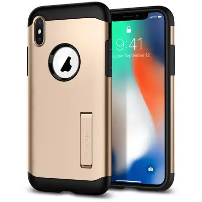 Spigen Slim Armor (iPhone X) - Guld