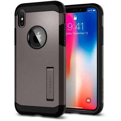 Spigen Tough Armor (iPhone X) - Gun metal