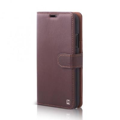 UUNIQUE 2in1 Äkta läder Plånboksfodral till iPhone X - Brun