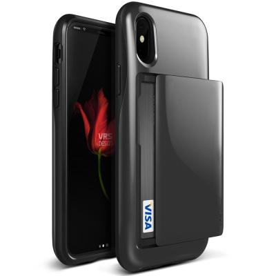 Verus Damda Glide Card Slot Skal till Apple iPhone X - Metal Balck