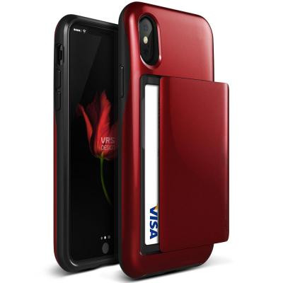 Verus Damda Glide Card Slot Skal till Apple iPhone XS / X - Röd
