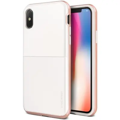 Verus High Pro Shield Skal till Apple iPhone XS / X (Vit - Rose Gold)