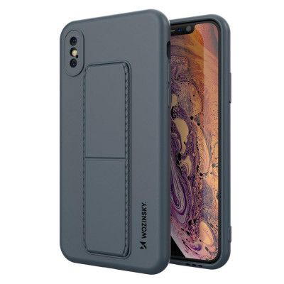 Wozinsky Kickstand Silicone Skal iPhone XS/X - Navy Blå