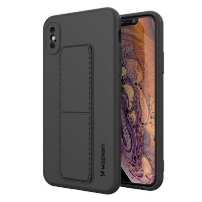 Wozinsky Kickstand Silicone Skal iPhone XS/X - Svart