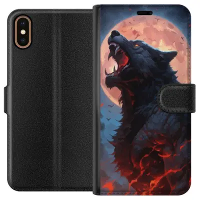 Plånboksfodral till Apple iPhone XS med Ylande varg
