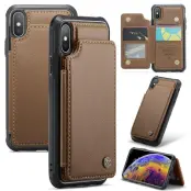 CASEME C22 iPhone XS Max Fodral Läder med RFID - Brun