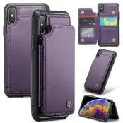CASEME C22 iPhone XS Max Fodral Läder med RFID - Lila