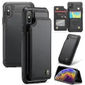CASEME C22 iPhone XS Max Fodral Läder med RFID - Svart