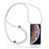 Boom iPhone Xs Max skal med mobilhalsband- White Stripes Cord