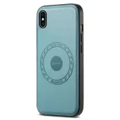 DENIOR iPhone XS Max Fodral Magnetiskt PU Läder Blå