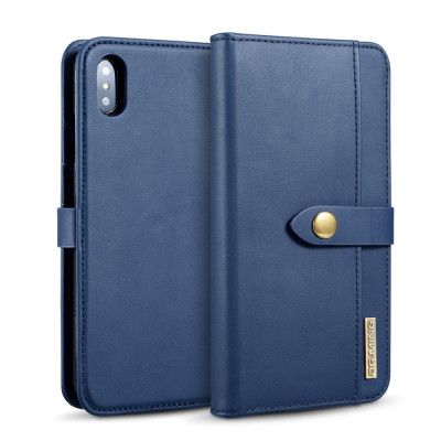 DG Ming 2in1 Leather Wallet (iPhone Xs Max)  - Blå