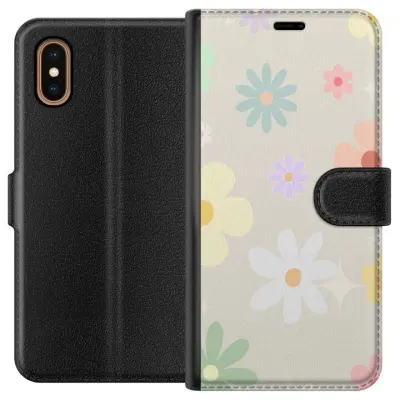 Plånboksfodral till Apple iPhone XS Max med fejdande blommor