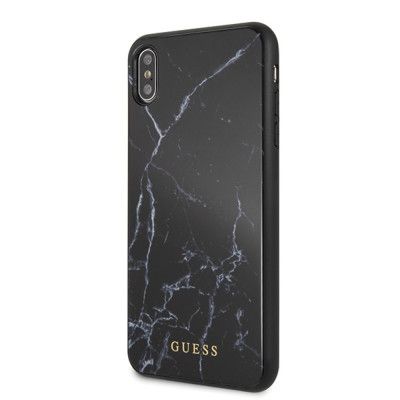 Guess Hard Case Marble (iPhone Xs Max) - Svart