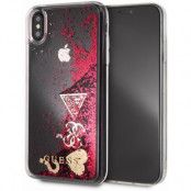 Guess Liquid Glitter Case - Hearts (iPhone Xs Max)