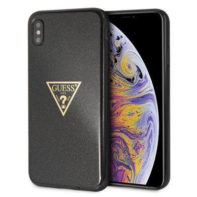 Guess Skal iPhone Xs Max Glitter Triangle - Svart