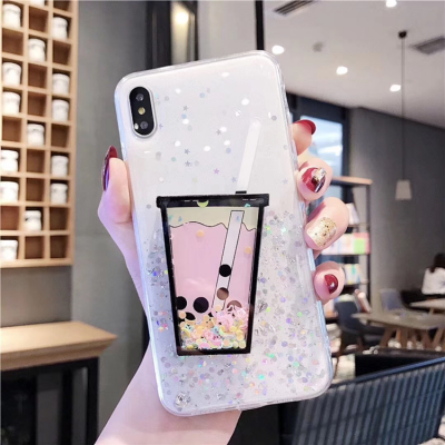 iPhone 11 Mobilskal Boba Milk Tea Sequins - Vit