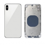 iPhone XS Max Komplett Baksida i Glas med Ram - Silver