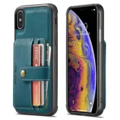 JEEHOOD iPhone XS Max Skal Shockproof Wallet Blå