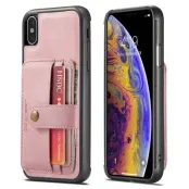 JEEHOOD iPhone XS Max Skal Shockproof Wallet Pink