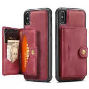 JEEHOOD Wallet Kickstand Case iPhone XS Max 6.5 tum Röd