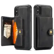 JEEHOOD Wallet Kickstand Case iPhone XS Max 6.5 tum Svart