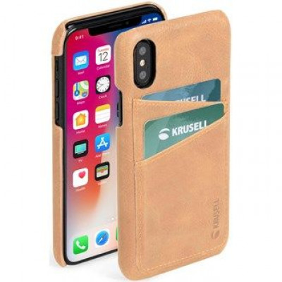 Krusell Sunne 2 Card Cover (iPhone Xs Max) - Brun