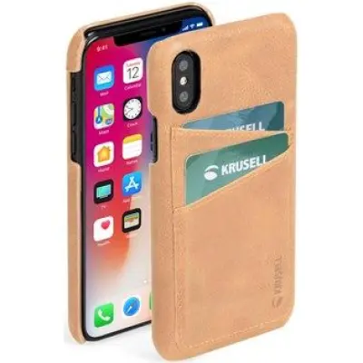 Krusell Sunne 2 Card Cover (iPhone Xs Max) - Brun