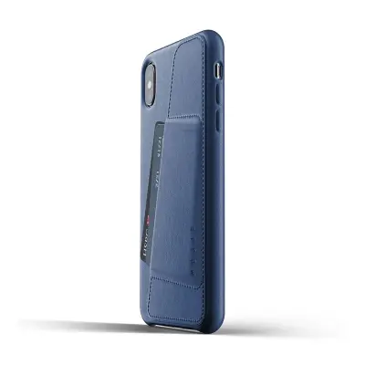Mujjo Full Leather Wallet Case (iPhone Xs Max) - Blå