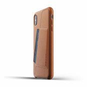 Mujjo Full Leather Wallet Case för iPhone XS Max - Tan