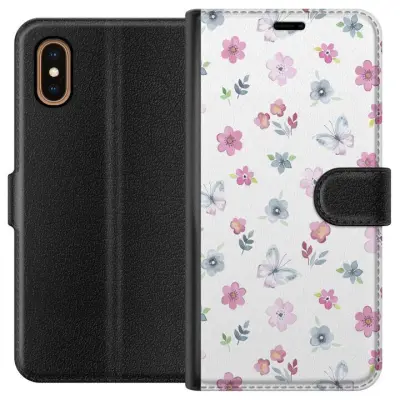 Plånboksfodral till Apple iPhone XS Max med Blommor och fjärillar