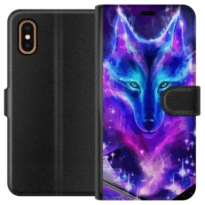 Plånboksfodral till Apple iPhone XS Max med Neon Varg