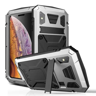 R-JUST iPhone XS Max Skal Hybrid Silver Drop-proof Waterproof