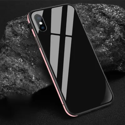 Sulada Tempered Glass TPU Metal cover (iPhone Xs Max) - Röd