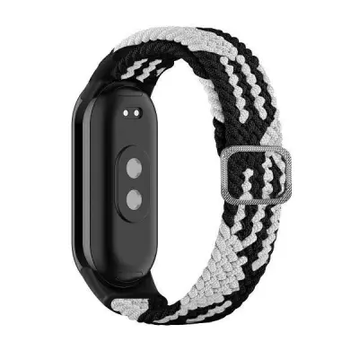 Beline Mi Band 10/9/8 Textil armband - Svart/Vit