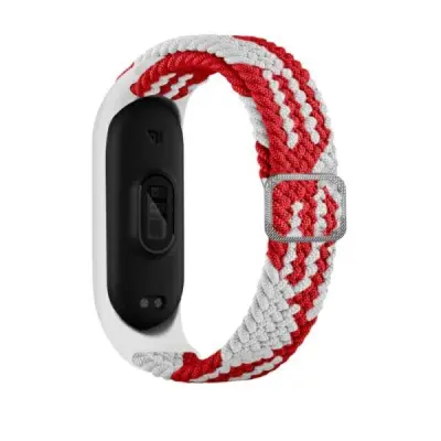 Beline Mi Band 3/4 Armband Textil - Röd/Vit