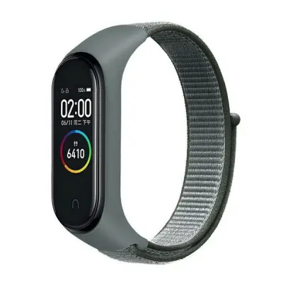 Beline Mi Band 7/6/5/4/3 Armband Nylon Loop - Grå