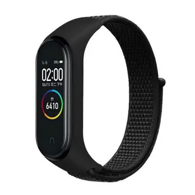 Beline Mi Band 7/6/5/4/3 Armband Nylon Loop - Svart