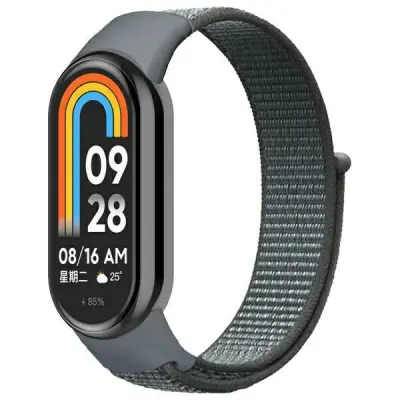Beline Xiaomi Mi Band 9/8 Armband NylonLoop - Grå