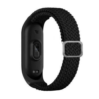 Braided Ersättningsarmband till Xiaomi Mi Band 6/5/4/3 - Svart