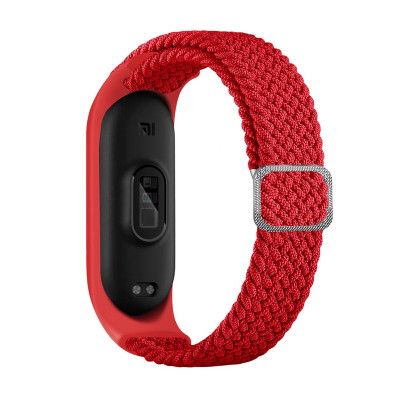 Braided Ersättningsarmband till Xiaomi Mi Band 6/5/4/3 - Röd