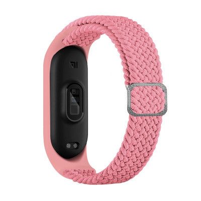 Braided Ersättningsarmband till Xiaomi Mi Band 6/5/4/3 - Rosa
