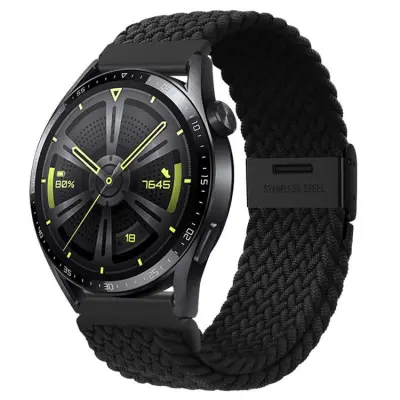 Galaxy Watch (20mm) Armband Hoco Braided Nylon - Svart