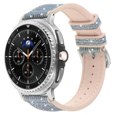 Galaxy Watch 8 (44/40 mm)/8 Classic (46mm) Armband Glitter Decor (Blå)